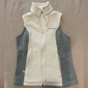 Columbia White and Gray Fleece Vest